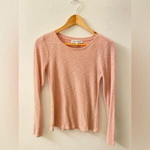 Good American Pink Ribbed Long Sleeve Top Size Small like new